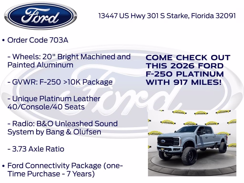 2026 Gray Metallic Ford Super Duty F-250 SRW Platinum HIGH OUTPUT 4X4 Truck