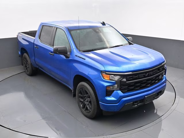 2022 Glacier Blue Metallic Chevrolet Silverado 1500 Custom 4X4 Truck