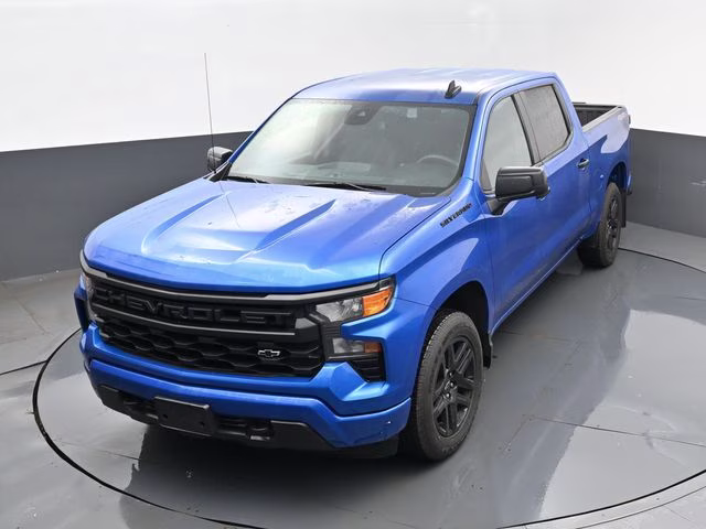 2022 Glacier Blue Metallic Chevrolet Silverado 1500 Custom 4X4 Truck