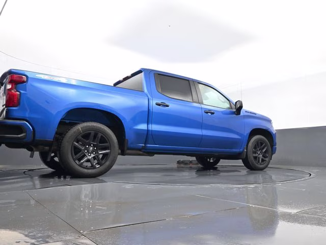 2022 Glacier Blue Metallic Chevrolet Silverado 1500 Custom 4X4 Truck