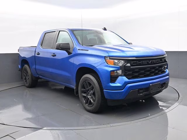 2022 Glacier Blue Metallic Chevrolet Silverado 1500 Custom 4X4 Truck