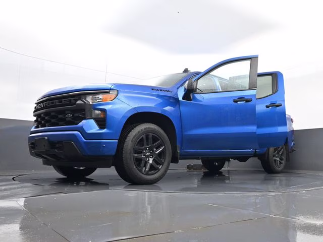 2022 Glacier Blue Metallic Chevrolet Silverado 1500 Custom 4X4 Truck