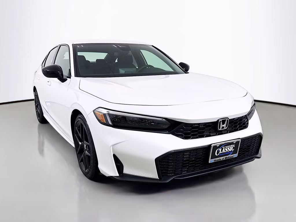 2026 Platinum White Pearl Honda Civic Sport FWD Sedan