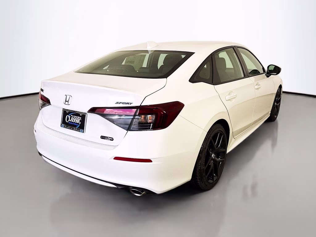 2026 Platinum White Pearl Honda Civic Sport FWD Sedan