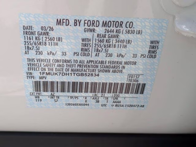 2026 White Ford Explorer Active RWD SUV