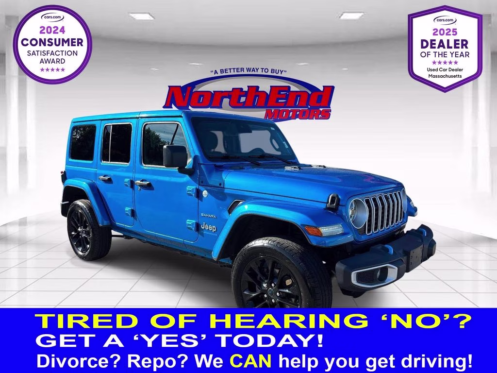 2024 Hydro Blue Pearl Coat Jeep Wrangler Sahara 4xe 4X4 SUV