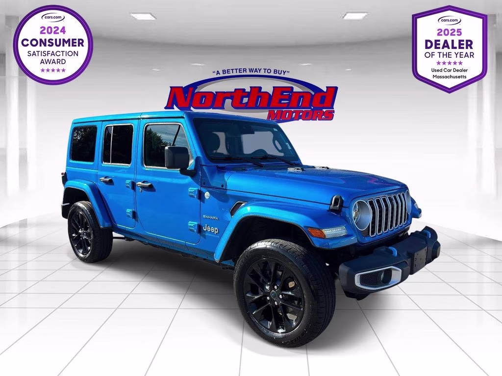 2024 Hydro Blue Pearl Coat Jeep Wrangler Sahara 4xe 4X4 SUV
