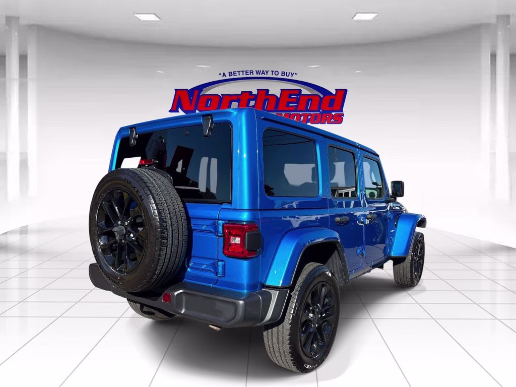 2024 Hydro Blue Pearl Coat Jeep Wrangler Sahara 4xe 4X4 SUV