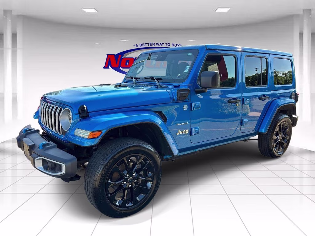 2024 Hydro Blue Pearl Coat Jeep Wrangler Sahara 4xe 4X4 SUV