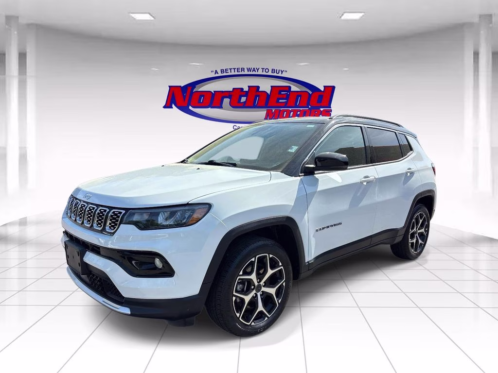 2025 Bright White Clearcoat Jeep Compass Limited 4X4 SUV