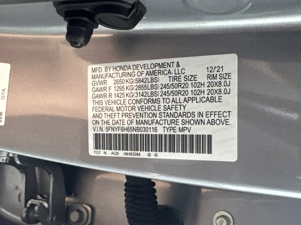 2022 Lunar Silver Metallic Honda Pilot Touring AWD SUV