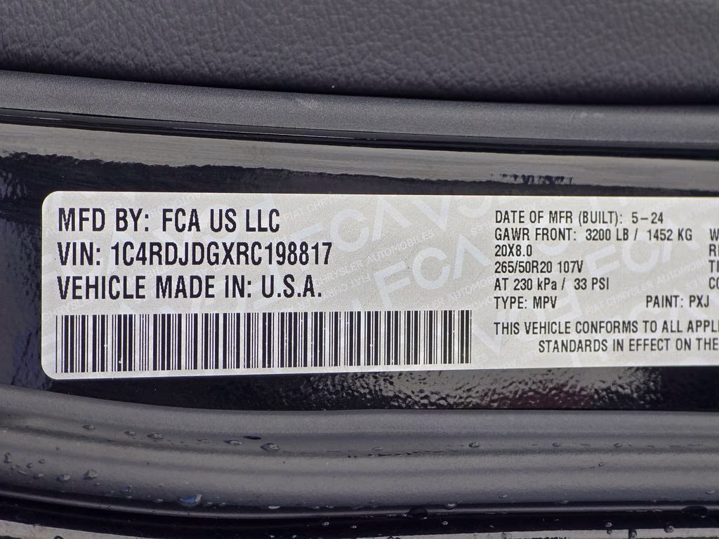 2024 DB Black Crystal Clearcoat Dodge Durango GT Plus AWD SUV