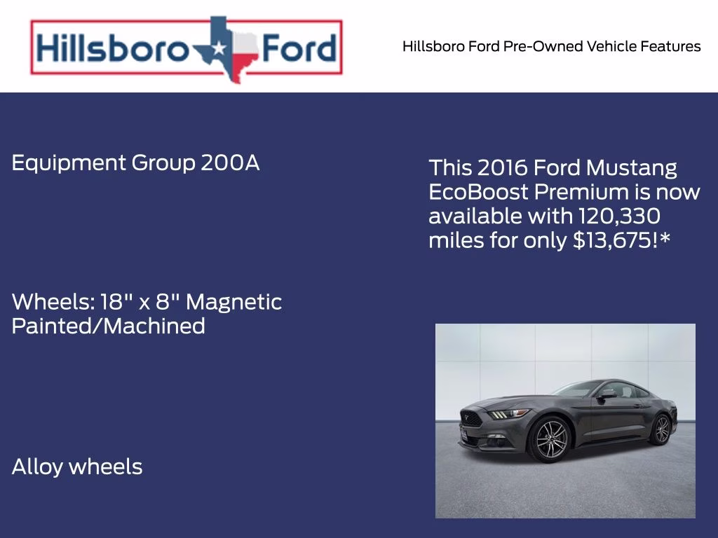 2016 Magnetic Metallic Ford Mustang EcoBoost Premium RWD Coupe