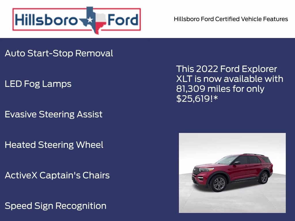 2022 Rapid Red Metallic Tinted Clearcoat Ford Explorer XLT 4X4 SUV