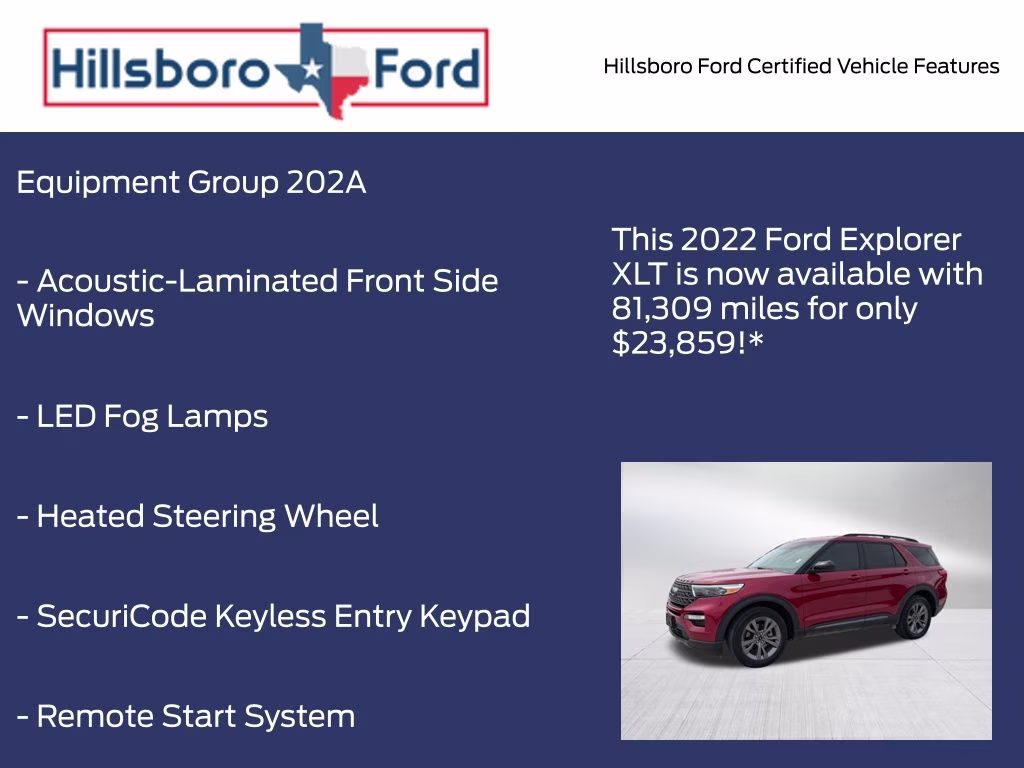 2022 Rapid Red Metallic Tinted Clearcoat Ford Explorer XLT 4X4 SUV