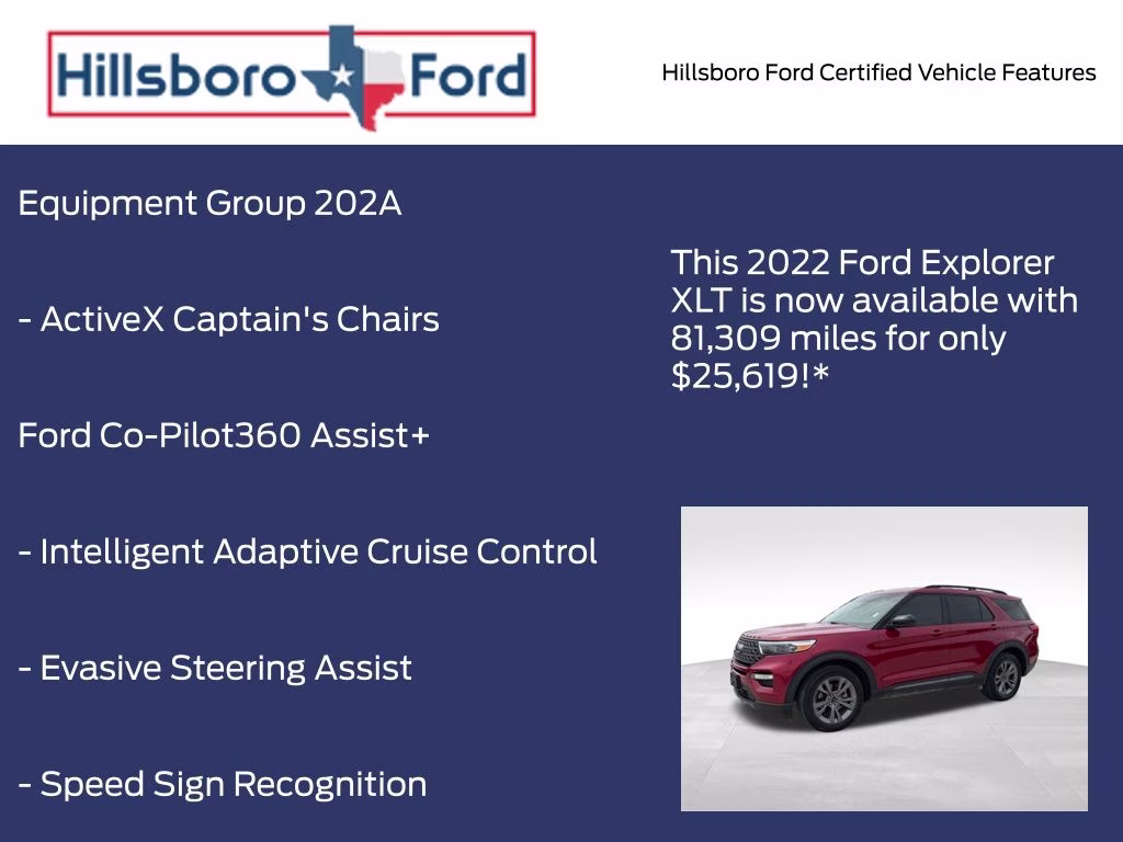 2022 Rapid Red Metallic Tinted Clearcoat Ford Explorer XLT 4X4 SUV