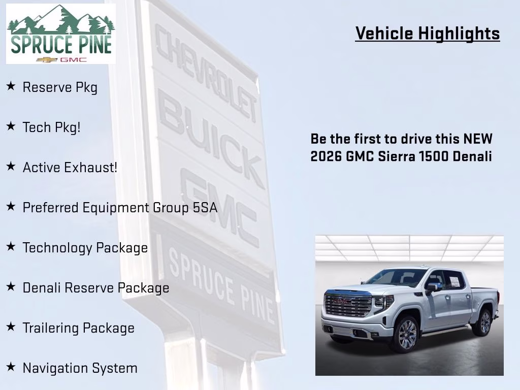 2026 Glacier White Tricoat GMC Sierra 1500 Denali 4X4 Truck