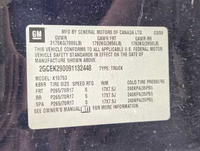 2009 Black Granite Metallic Chevrolet Silverado 1500 LT 4X4 Truck