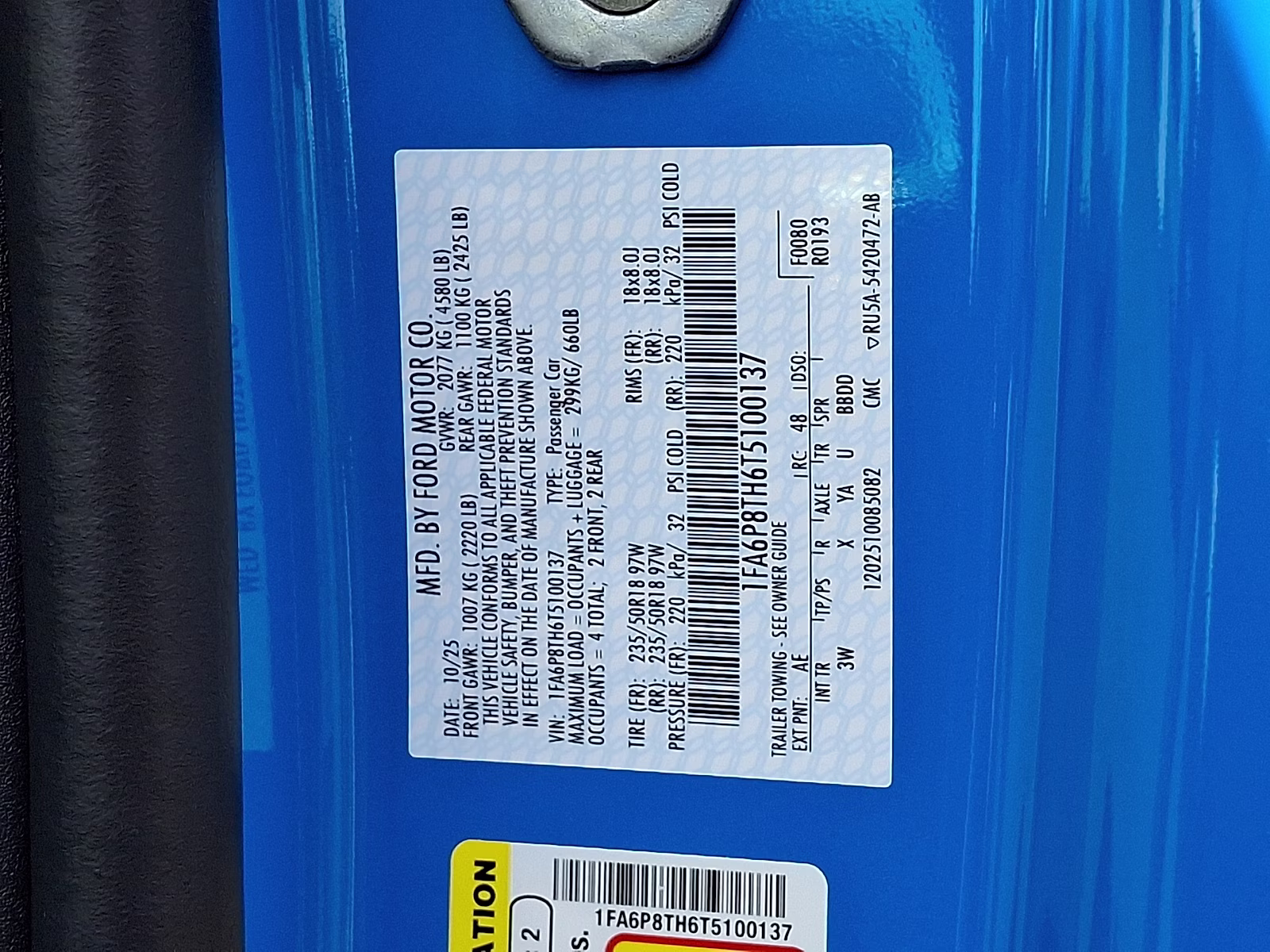 2026 Grabber Blue Metallic - AE Ford Mustang EcoBoost Premium Fastback RWD