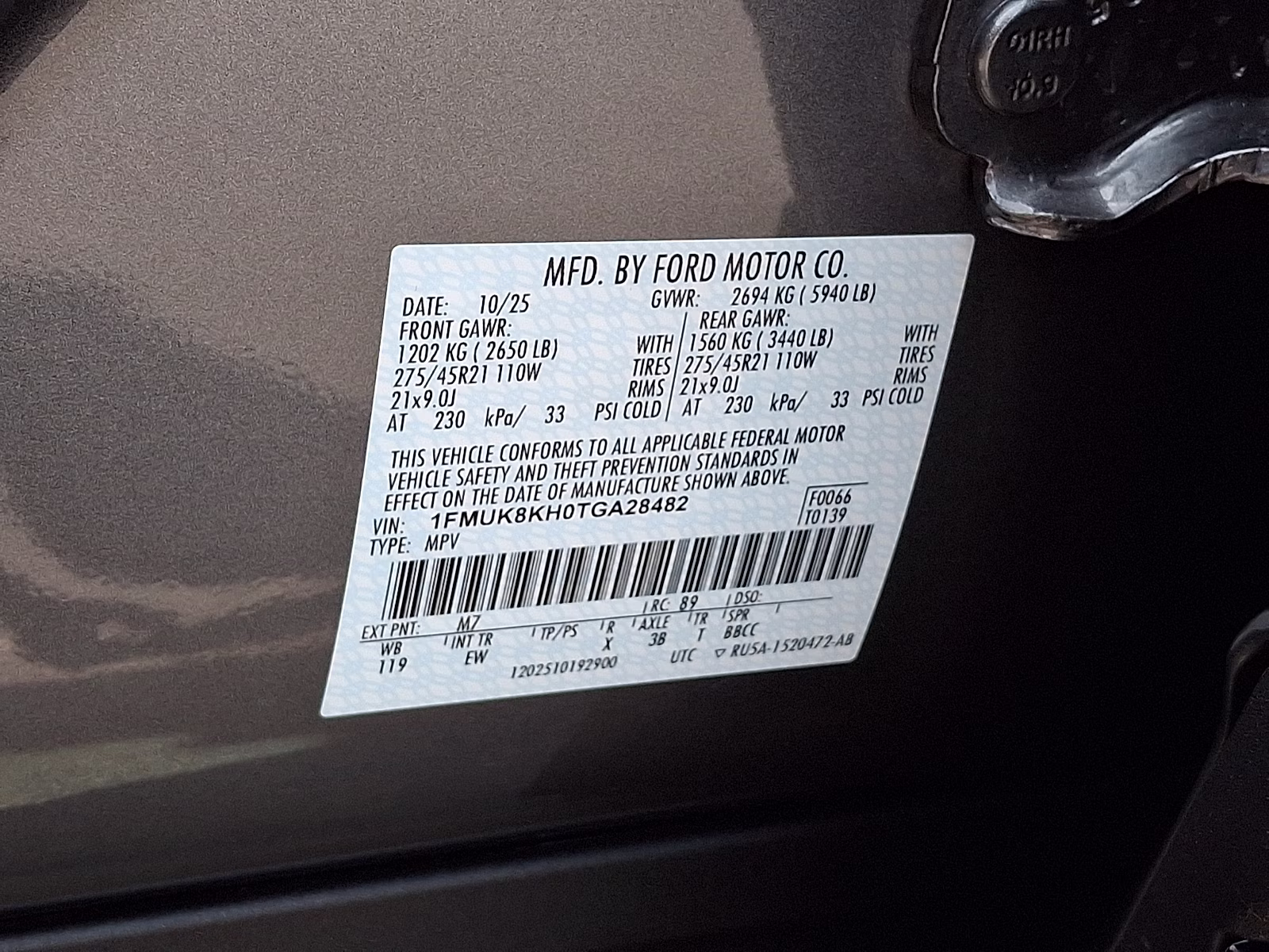 2026 Carbonized Gray Metallic - M7 Ford Explorer ST-Line 4X4