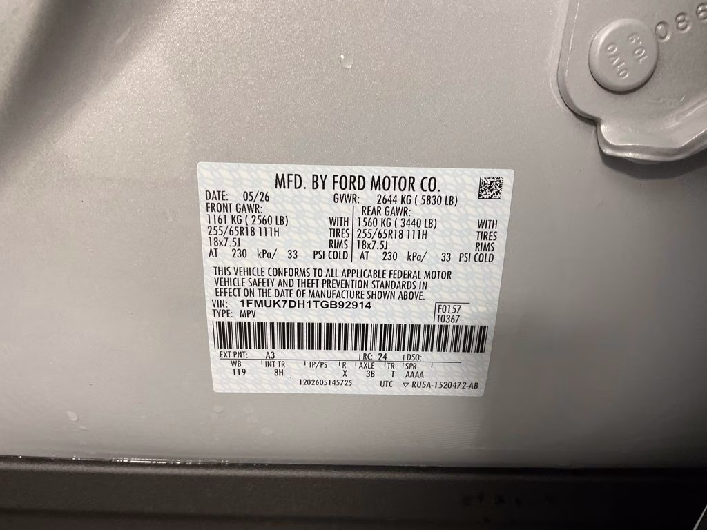 2026 White Metallic Ford Explorer Active RWD SUV