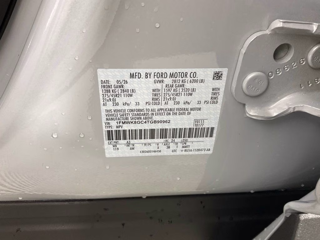 2026 White Metallic Ford Explorer ST 4X4 SUV