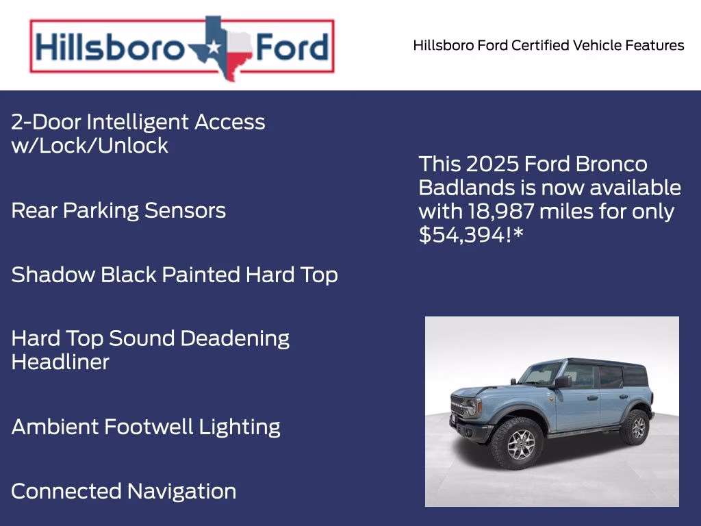 2025 Azure Gray Metallic Tri-Coat Ford Bronco Badlands 4X4 SUV