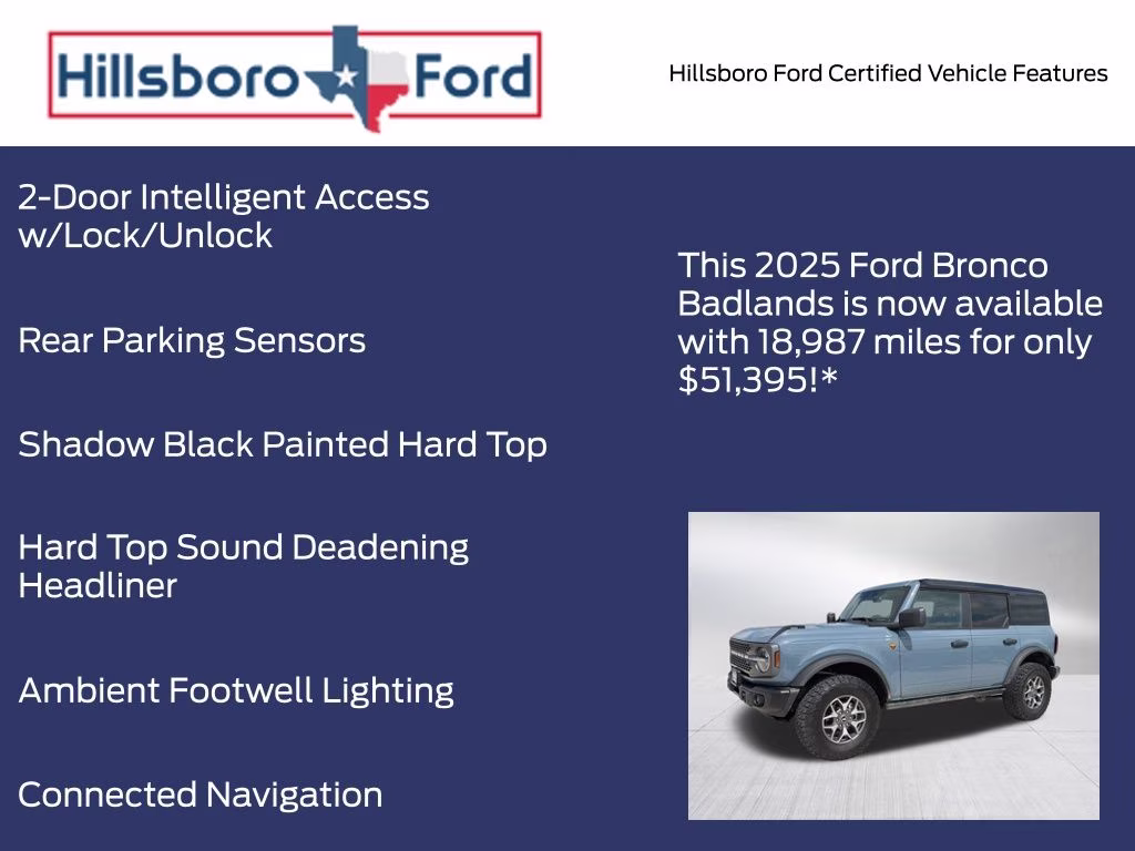 2025 Azure Gray Metallic Tri-Coat Ford Bronco Badlands 4X4 SUV