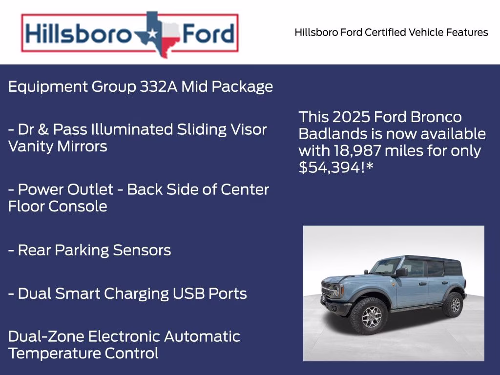 2025 Azure Gray Metallic Tri-Coat Ford Bronco Badlands 4X4 SUV