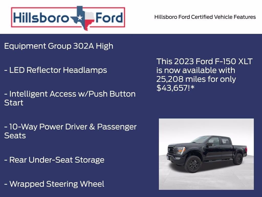 2023 Agate Black Metallic Ford F-150 XLT 4X4 Truck