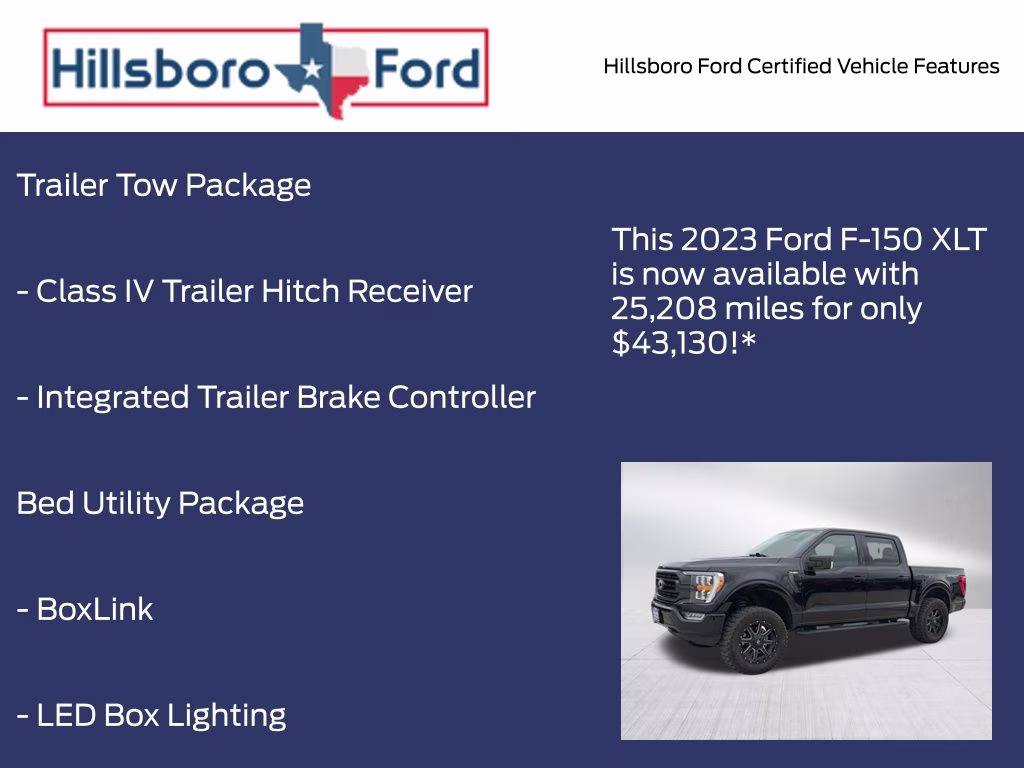 2023 Agate Black Metallic Ford F-150 XLT 4X4 Truck