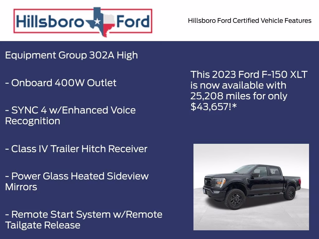 2023 Agate Black Metallic Ford F-150 XLT 4X4 Truck