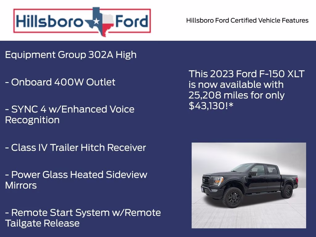 2023 Agate Black Metallic Ford F-150 XLT 4X4 Truck