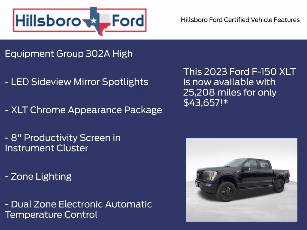 2023 Agate Black Metallic Ford F-150 XLT 4X4 Truck