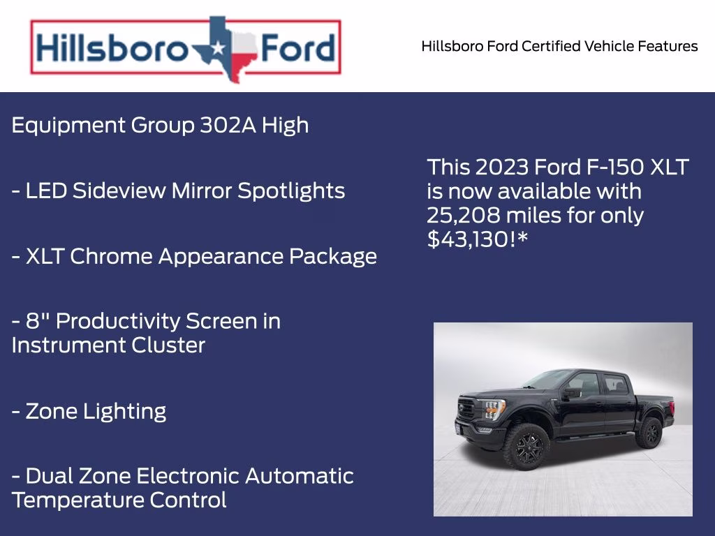 2023 Agate Black Metallic Ford F-150 XLT 4X4 Truck
