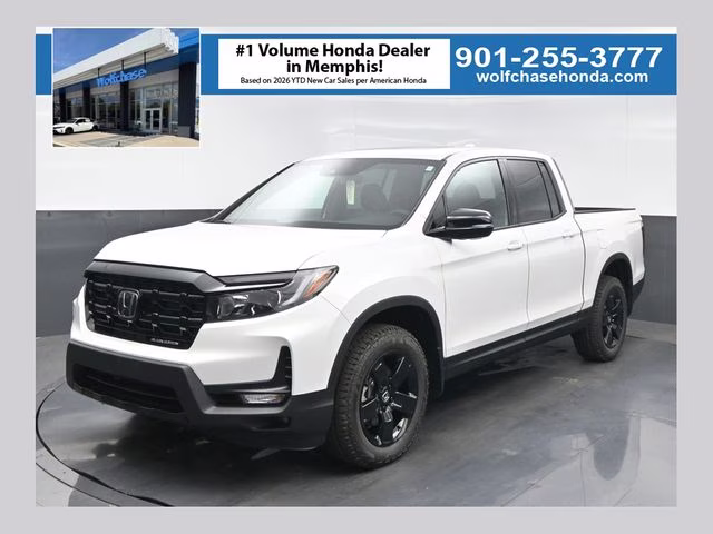 2026 Platinum White Pearl Honda Ridgeline Black Edition AWD Truck