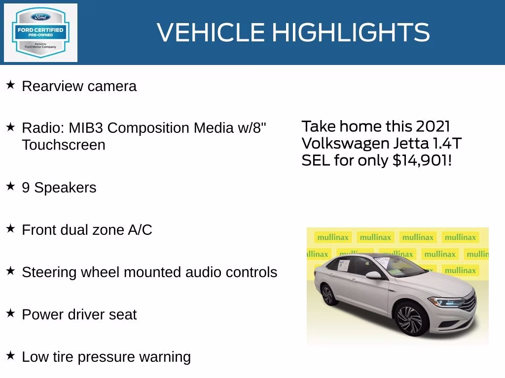 2021 Pure White Volkswagen Jetta SEL FWD Sedan