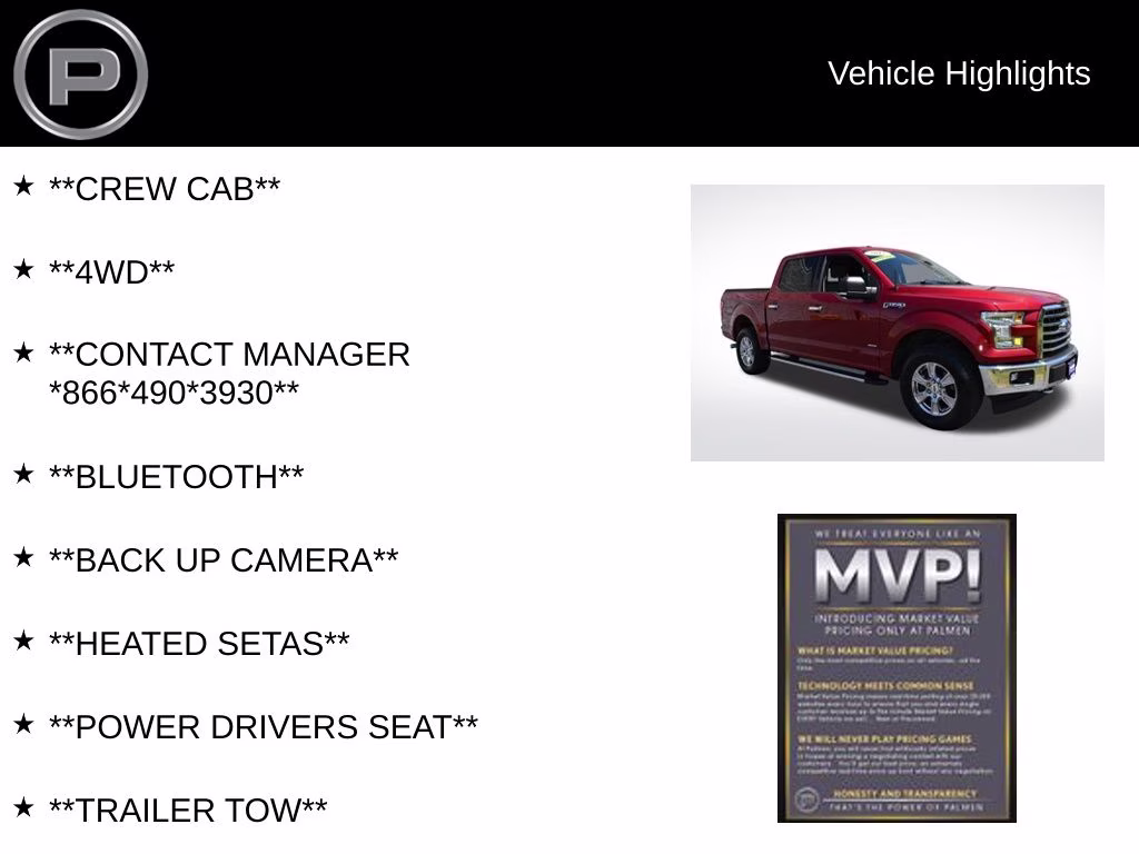 2017 Ruby Red Metallic Ford F-150 XLT 4X4 Truck