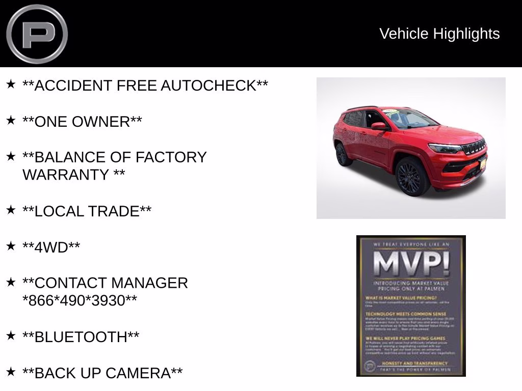 2023 Redline Pearlcoat Jeep Compass Limited 4X4 SUV