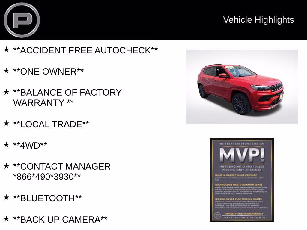 2023 Redline Pearlcoat Jeep Compass Limited 4X4 SUV