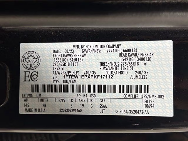 2023 Agate Black Metallic Ford F-150 XLT 4X4 Truck