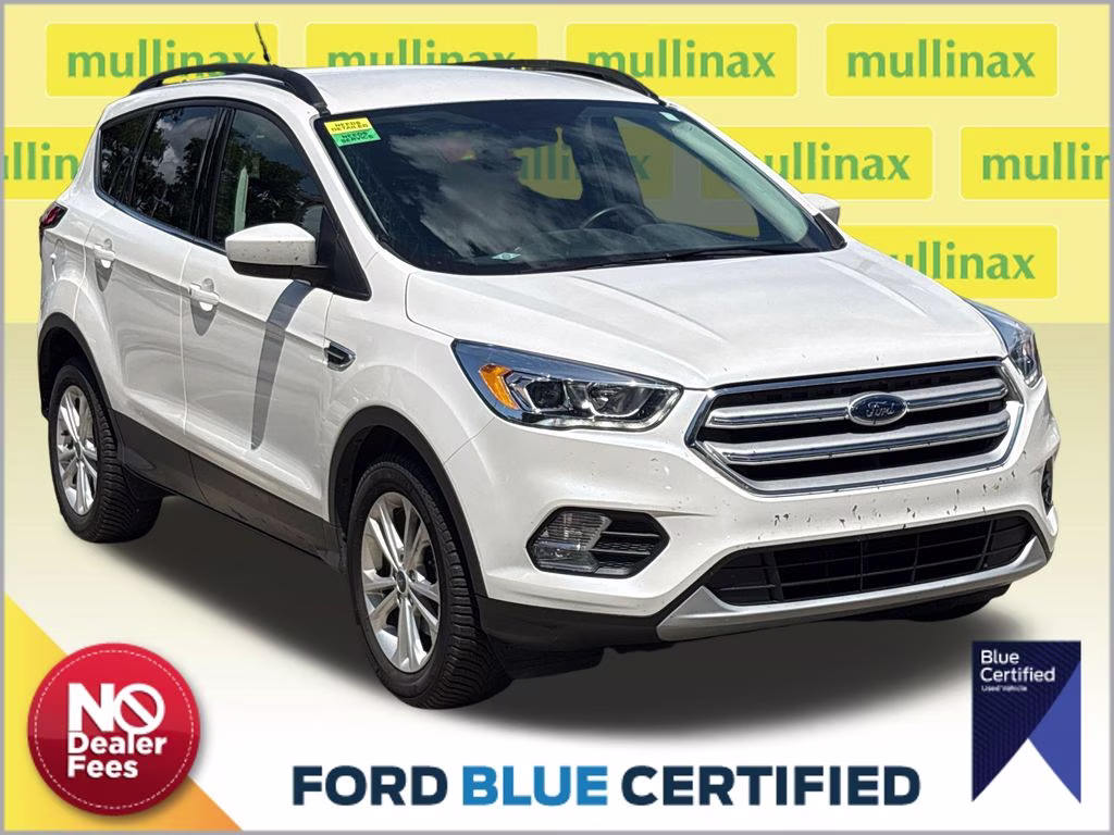 2019 White Platinum Clearcoat Metallic Ford Escape SEL FWD SUV