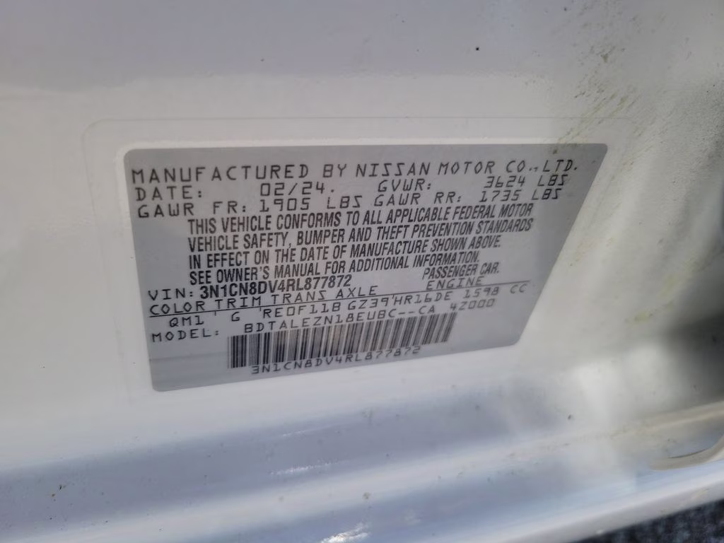 2024 Fresh Powder Nissan Versa 1.6 S FWD Sedan