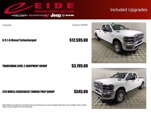 2025 Bright White Clearcoat Ram 3500 Tradesman 4X4 Truck
