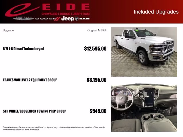 2025 Bright White Clearcoat Ram 3500 Tradesman 4X4 Truck