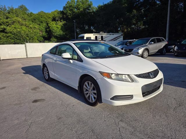 2012 White Honda Civic EX FWD Coupe