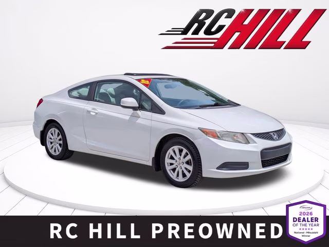 2012 White Honda Civic EX FWD Coupe