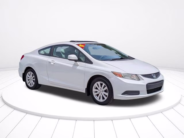 2012 White Honda Civic EX FWD Coupe