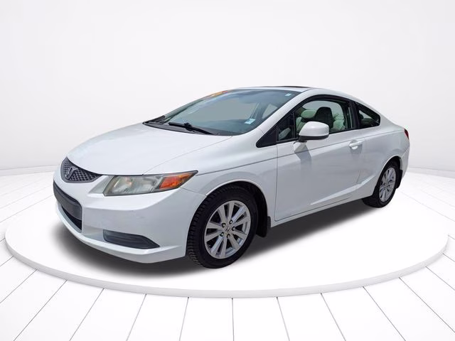 2012 White Honda Civic EX FWD Coupe