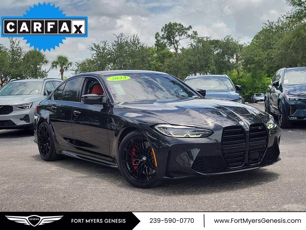 2023 Black Sapphire Metallic BMW M3 Competition RWD Sedan